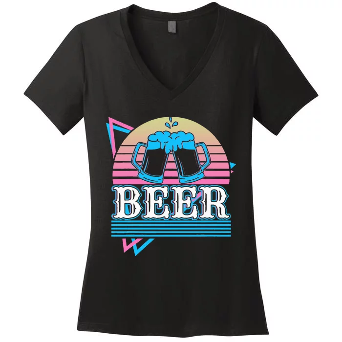 Beer Retro Women's V-Neck T-Shirt