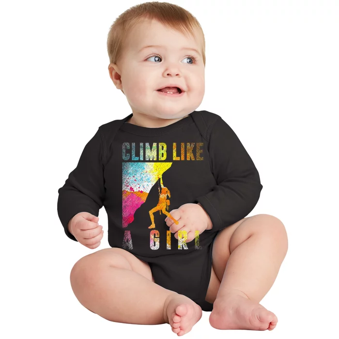 Bouldering Rock Climber Women Kids Rock Climbing Baby Long Sleeve Bodysuit