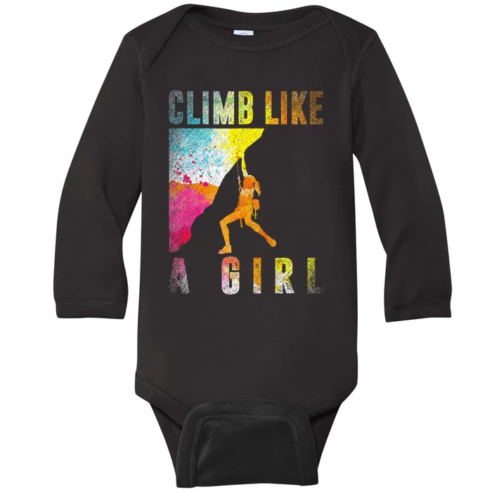 Bouldering Rock Climber Women Kids Rock Climbing Baby Long Sleeve Bodysuit