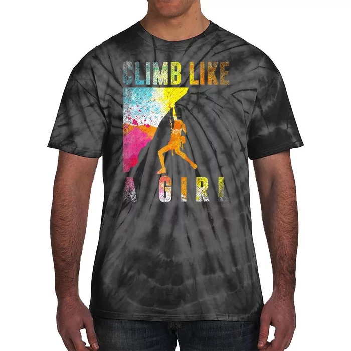 Bouldering Rock Climber Women Kids Rock Climbing Tie-Dye T-Shirt