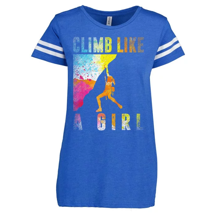 Bouldering Rock Climber Women Kids Rock Climbing Enza Ladies Jersey Football T-Shirt