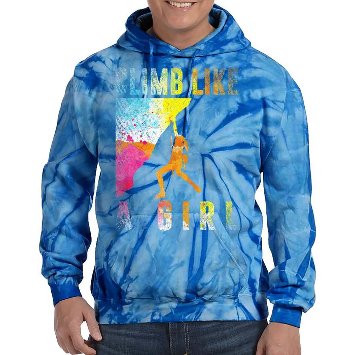 Bouldering Rock Climber Tie Dye Hoodie