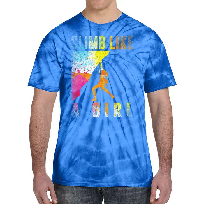 Bouldering Rock Climber Tie-Dye T-Shirt