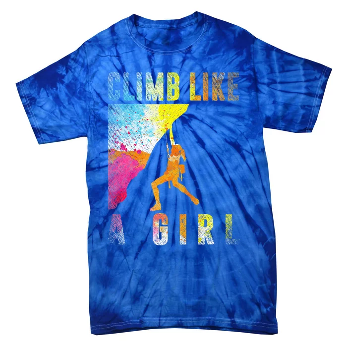 Bouldering Rock Climber Tie-Dye T-Shirt