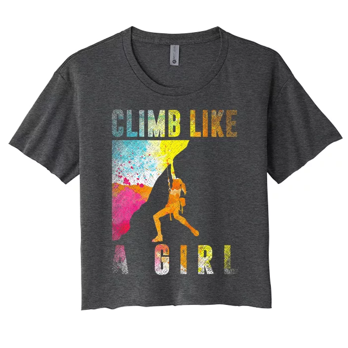 Bouldering Rock Climber Women's Crop Top Tee