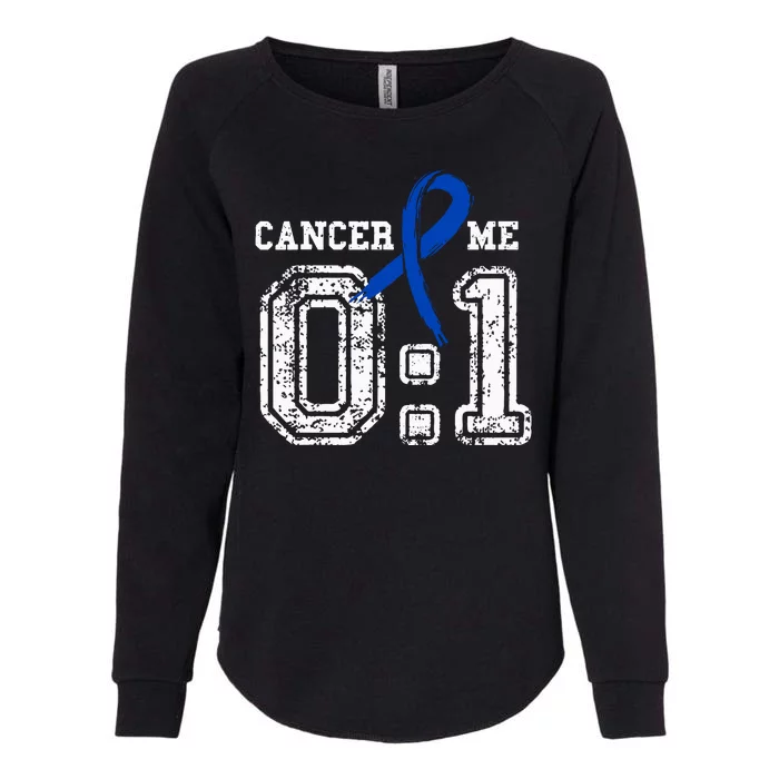 Blue Ribbon Cancer 0:1 Awareness Survivor Womens California Wash Sweatshirt