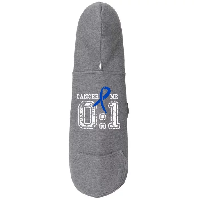 Blue Ribbon Cancer 0:1 Awareness Survivor Doggie 3-End Fleece Hoodie