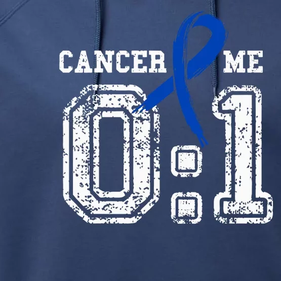 Blue Ribbon Cancer 0:1 Awareness Survivor Performance Fleece Hoodie