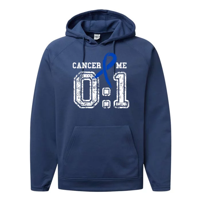 Blue Ribbon Cancer 0:1 Awareness Survivor Performance Fleece Hoodie