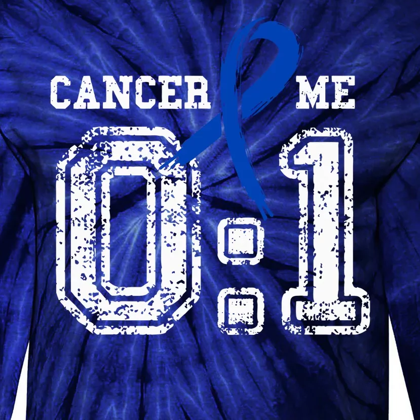 Blue Ribbon Cancer 0:1 Awareness Survivor Tie-Dye Long Sleeve Shirt