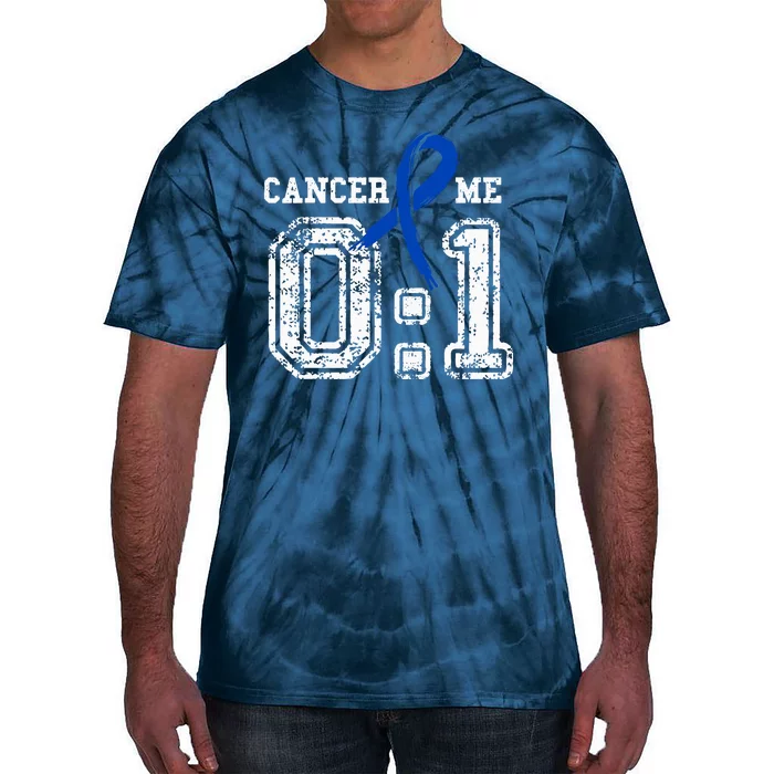 Blue Ribbon Cancer 0:1 Awareness Survivor Tie-Dye T-Shirt