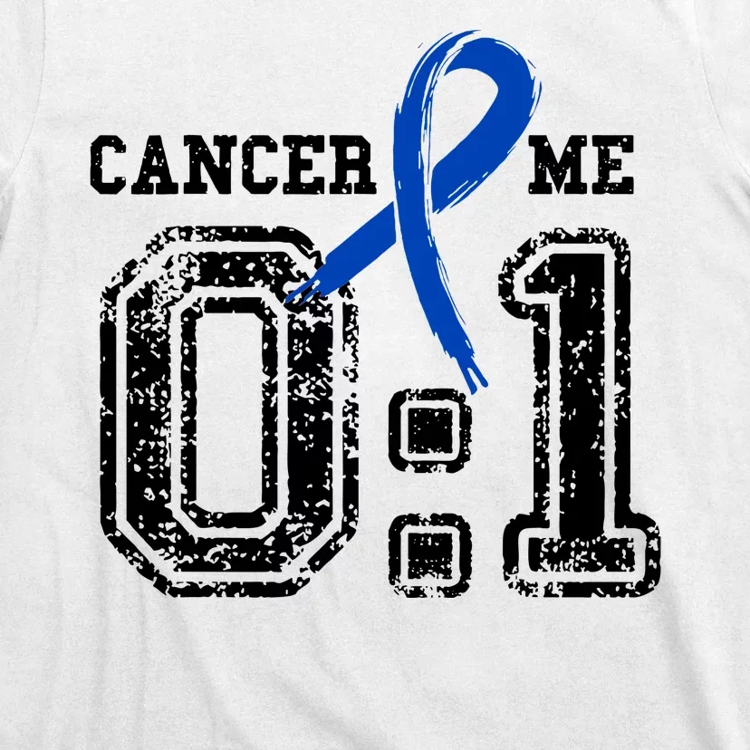 Blue Ribbon Cancer 0:1 Awareness Survivor T-Shirt