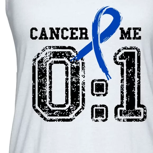 Blue Ribbon Cancer 0:1 Awareness Survivor Ladies Essential Flowy Tank