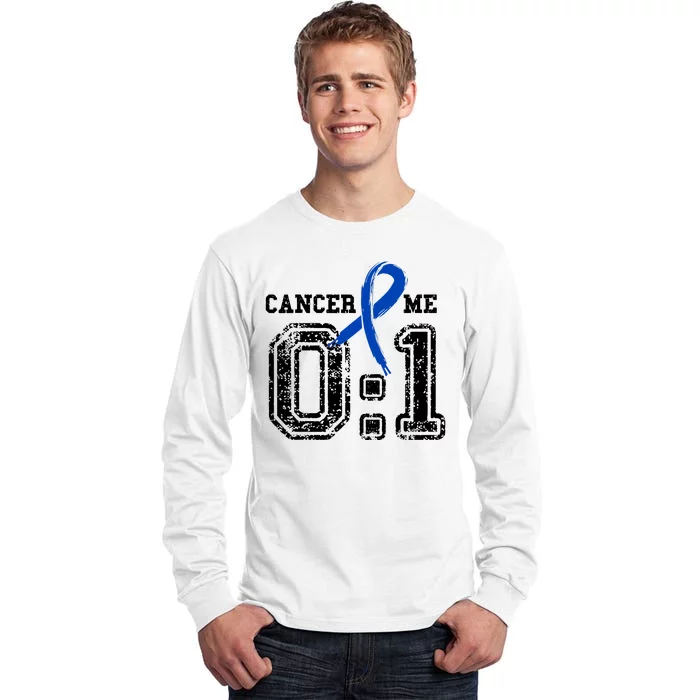 Blue Ribbon Cancer 0:1 Awareness Survivor Tall Long Sleeve T-Shirt