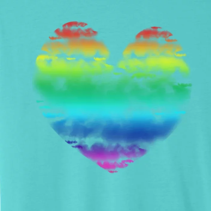 Big Rainbow Clouds Heart Tee Cute Valentines Day Gift ChromaSoft Performance T-Shirt