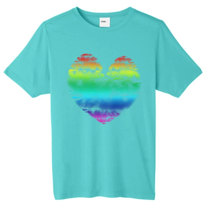 Big Rainbow Clouds Heart Tee Cute Valentines Day Gift ChromaSoft Performance T-Shirt