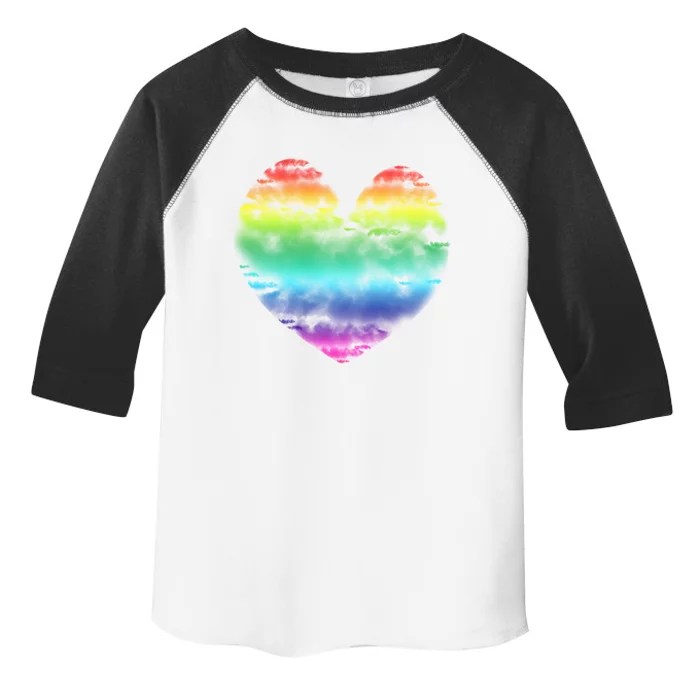 Big Rainbow Clouds Heart Tee Cute Valentines Day Gift Toddler Fine Jersey T-Shirt