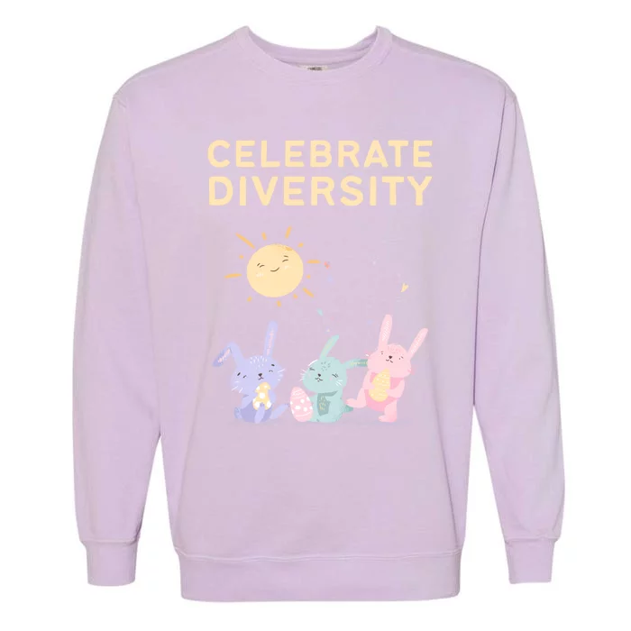 Bunny Rabbits Celebrate Diversity Gift Garment-Dyed Sweatshirt