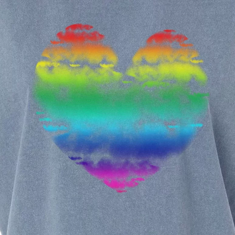 Big Rainbow Clouds Heart Tee Cute Valentines Day Gift Great Gift Garment-Dyed Women's Muscle Tee