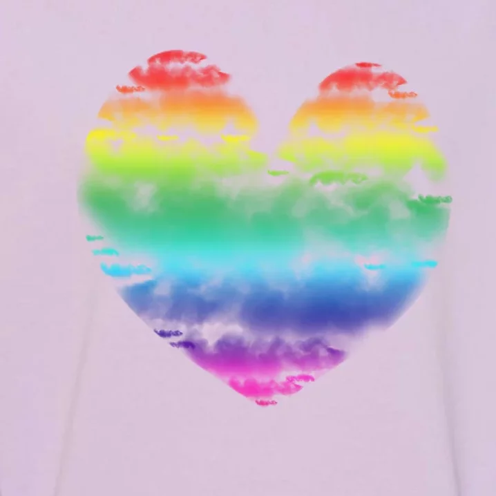 Big Rainbow Clouds Heart Tee Cute Valentines Day Gift Great Gift Garment-Dyed Sweatshirt