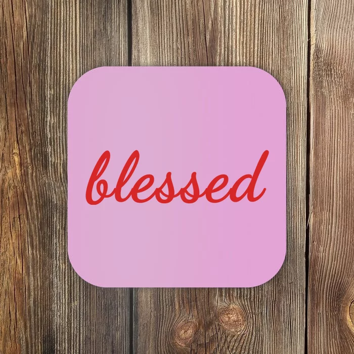 Blessed Red Christian Coaster