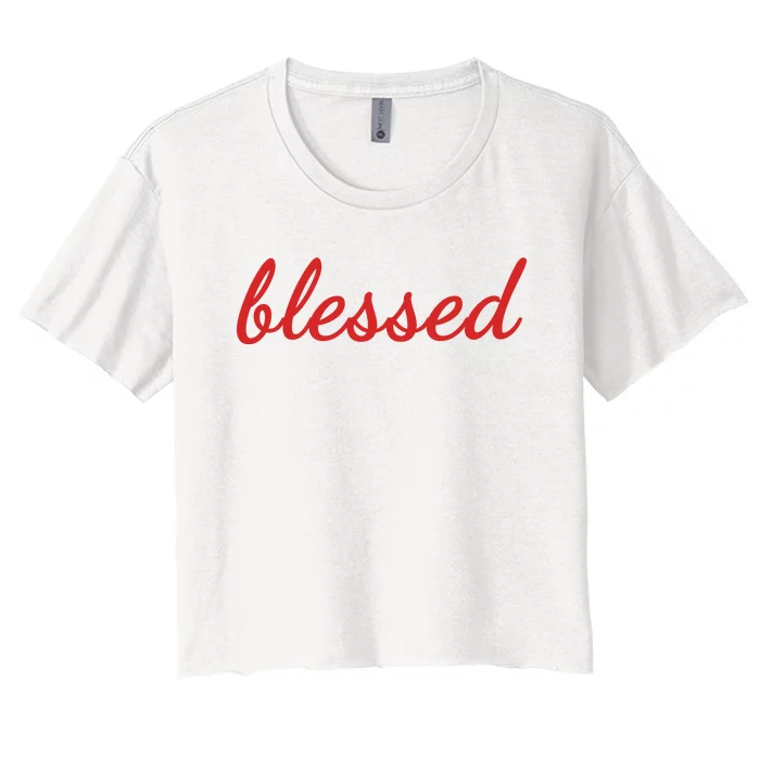 Blessed Red Christian Women's Crop Top Tee