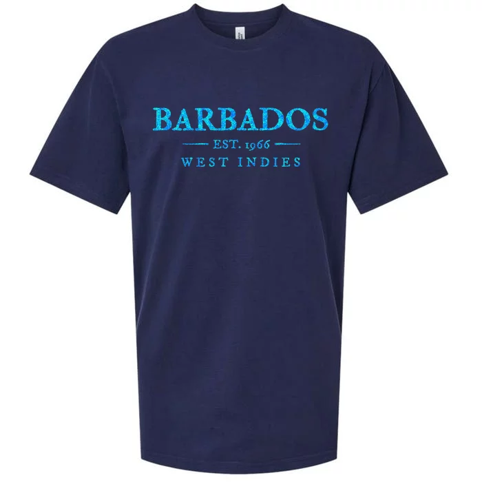 Barbados Retro Colorful Text Cruise Souvenir Sueded Cloud Jersey T-Shirt