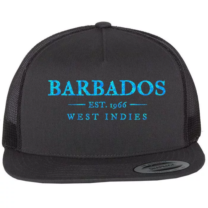 Barbados Retro Colorful Text Women Cruise Souvenir Flat Bill Trucker Hat