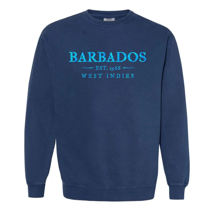 Barbados Retro Colorful Text Women Cruise Souvenir Garment-Dyed Sweatshirt