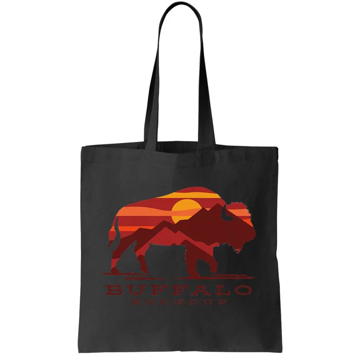 Buffalo Roundup Custer State Park South Dakota Sunset Tote Bag