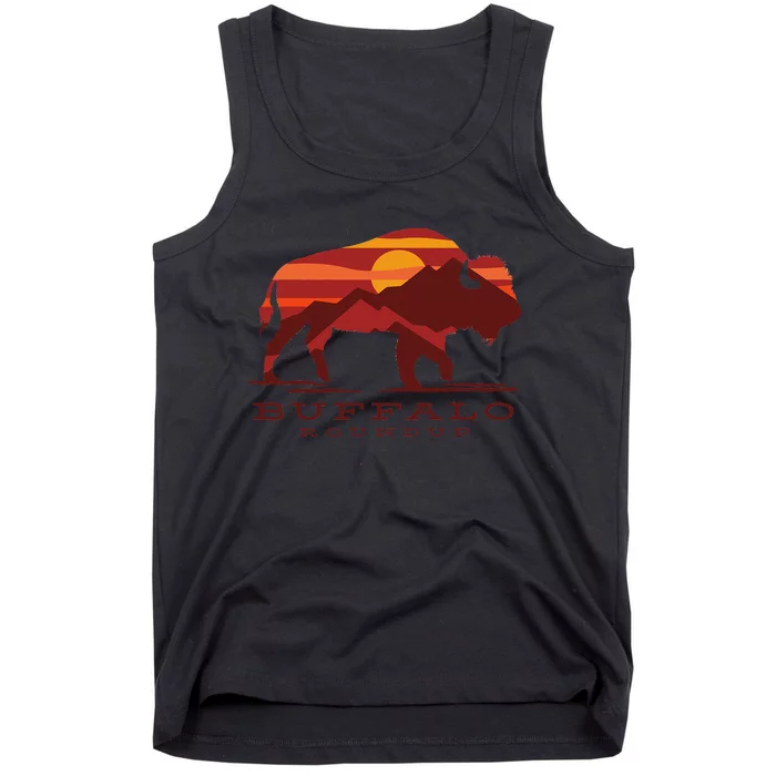 Buffalo Roundup Custer State Park South Dakota Sunset Tank Top