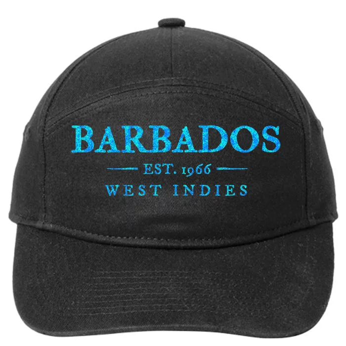 Barbados Retro Colorful Text Cruise Souvenir 7-Panel Snapback Hat