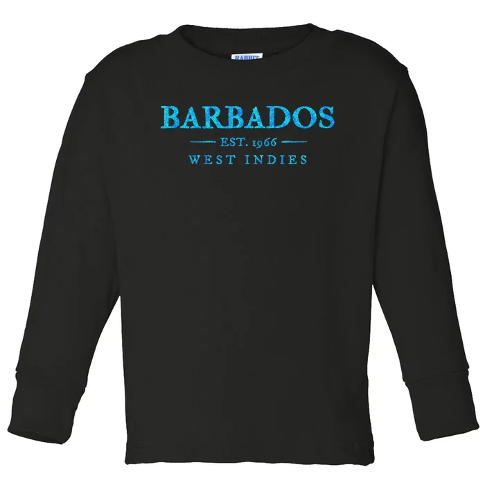 Barbados Retro Colorful Text Cruise Souvenir Toddler Long Sleeve Shirt