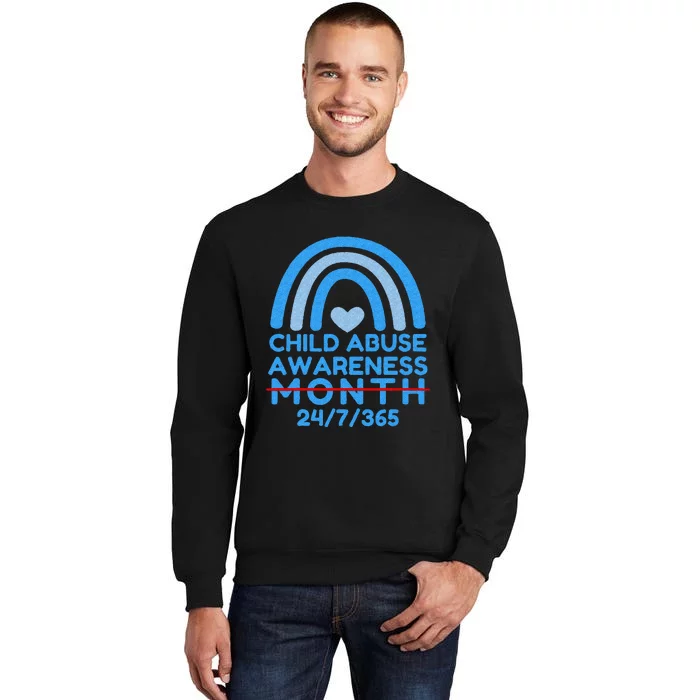 Blue Rainbow Child Abuse Prevention Awareness Month 247365 Sweatshirt