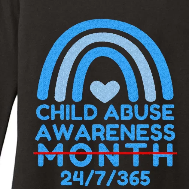 Blue Rainbow Child Abuse Prevention Awareness Month 247365 Womens CVC Long Sleeve Shirt