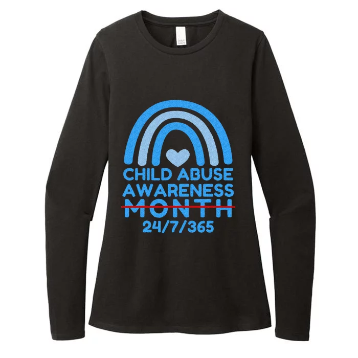 Blue Rainbow Child Abuse Prevention Awareness Month 247365 Womens CVC Long Sleeve Shirt