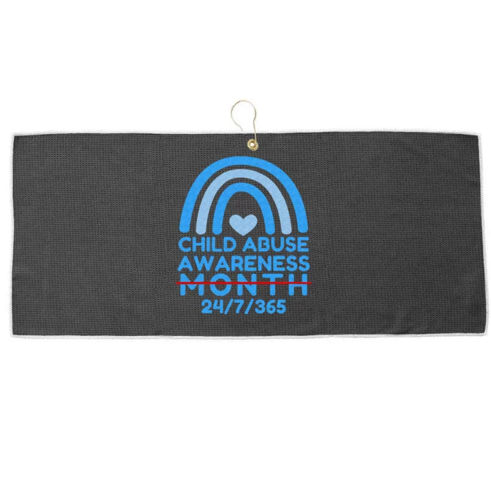 Blue Rainbow Child Abuse Prevention Awareness Month 247365 Large Microfiber Waffle Golf Towel