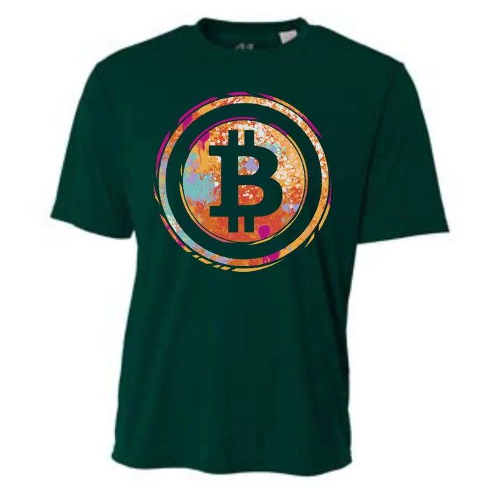 Bitcoin Retro Crypto Cooling Performance Crew T-Shirt