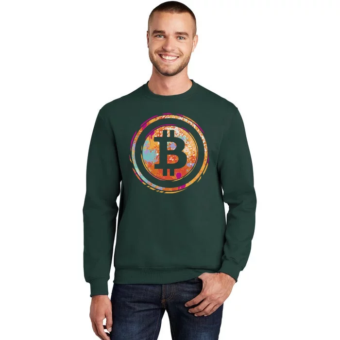 Bitcoin Retro Crypto Tall Sweatshirt