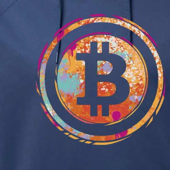 Bitcoin Retro Crypto Performance Fleece Hoodie