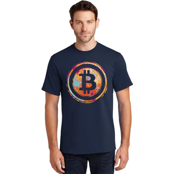 Bitcoin Retro Crypto Tall T-Shirt