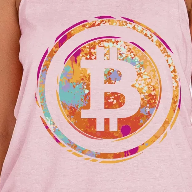 Bitcoin Retro Crypto Women's Knotted Racerback Tank