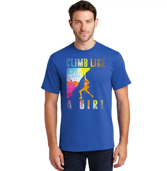 Bouldering Rock Climber Rock Climbing Tall T-Shirt