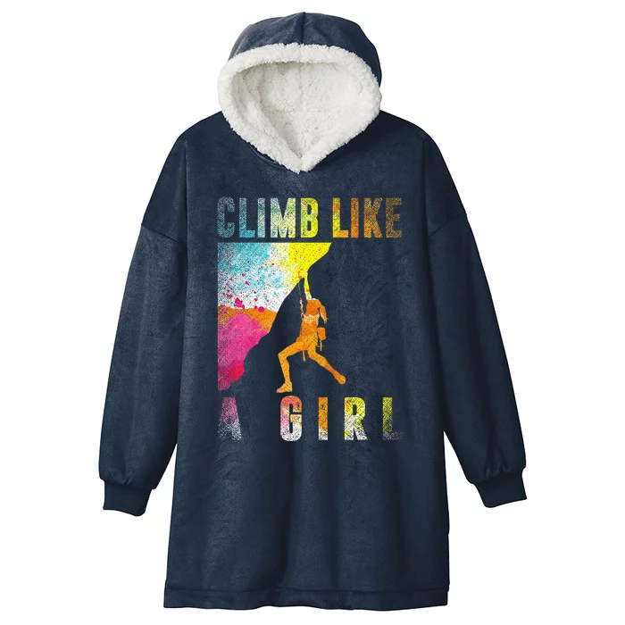 Bouldering Rock Climber Rock Climbing Hooded Wearable Blanket