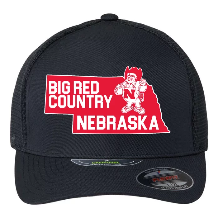 Big Red Country Nebraska Flexfit Unipanel Trucker Cap