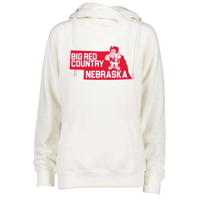 Big Red Country Nebraska Womens Funnel Neck Pullover Hood