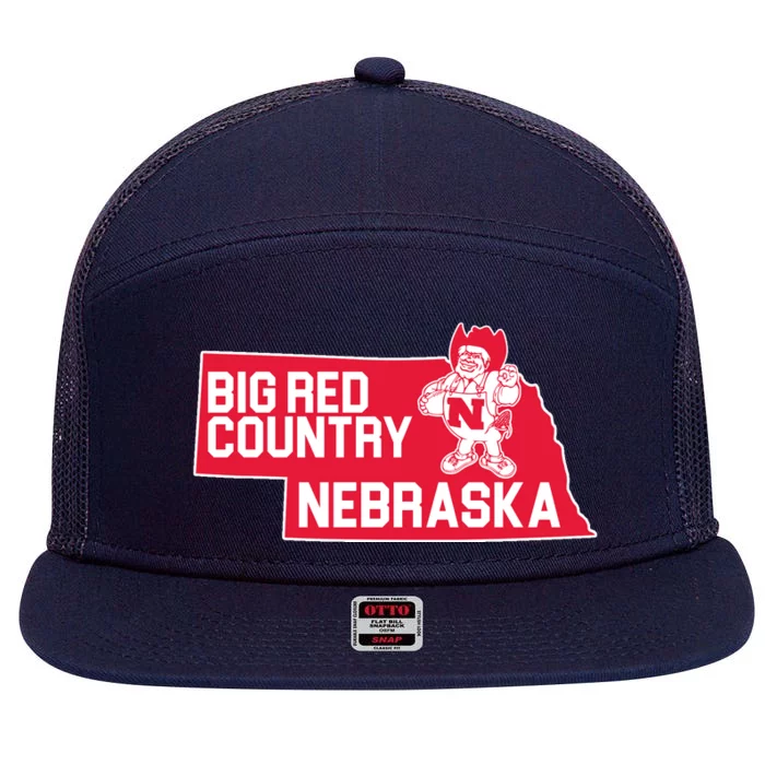 Big Red Country Nebraska 7 Panel Mesh Trucker Snapback Hat