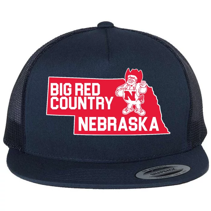 Big Red Country Nebraska Flat Bill Trucker Hat