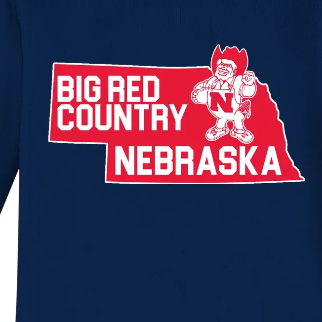 Big Red Country Nebraska Baby Long Sleeve Bodysuit