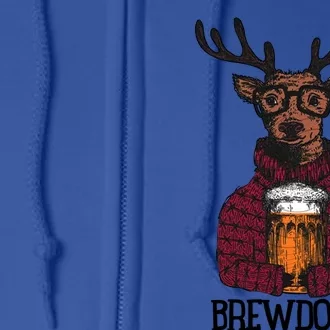 Brewdolph Reindeer Christmas Beer Lovers Meaningful Gift Full Zip Hoodie